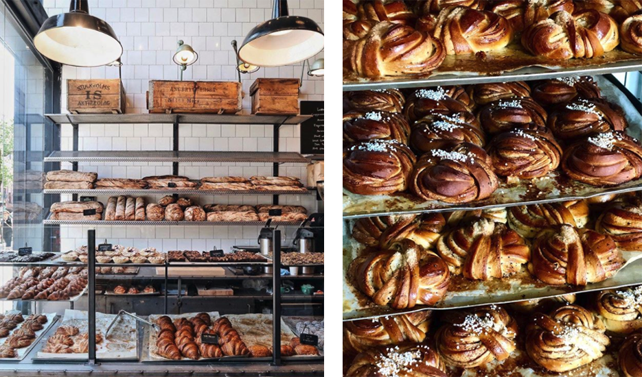 pastries in the window of fabrique bakery