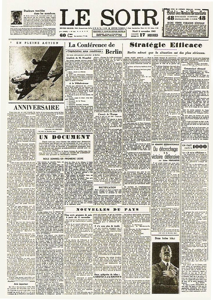 the front page of le faux soir