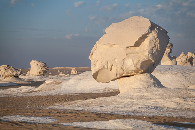 white rock formations in egypt's white desert