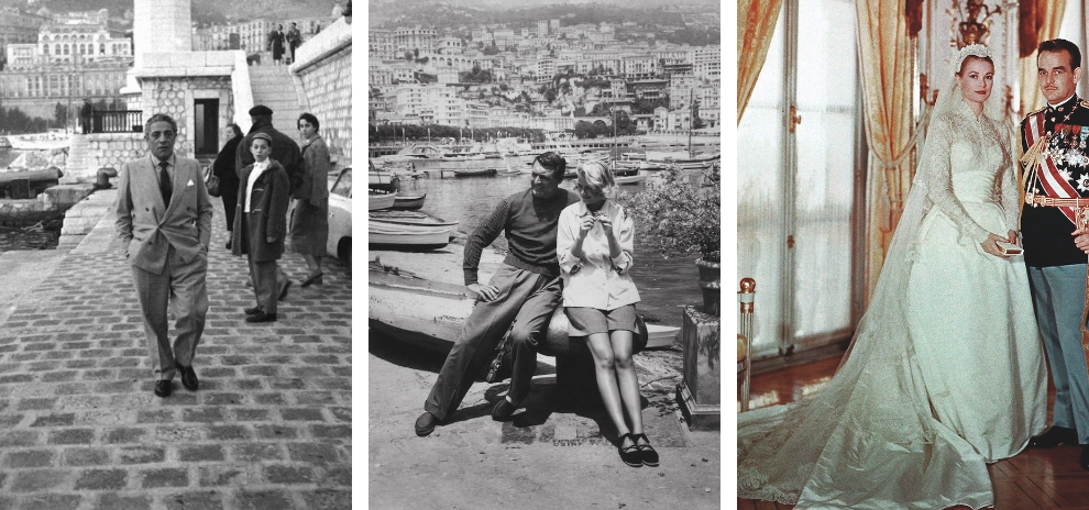 photos of cary grant, grace kelly, and prince rainier in monaco