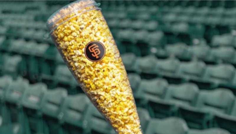 plastic bat filled with popcorn