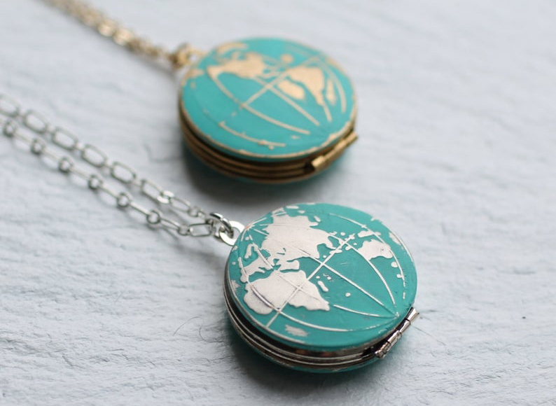 globe-shaped locket necklace