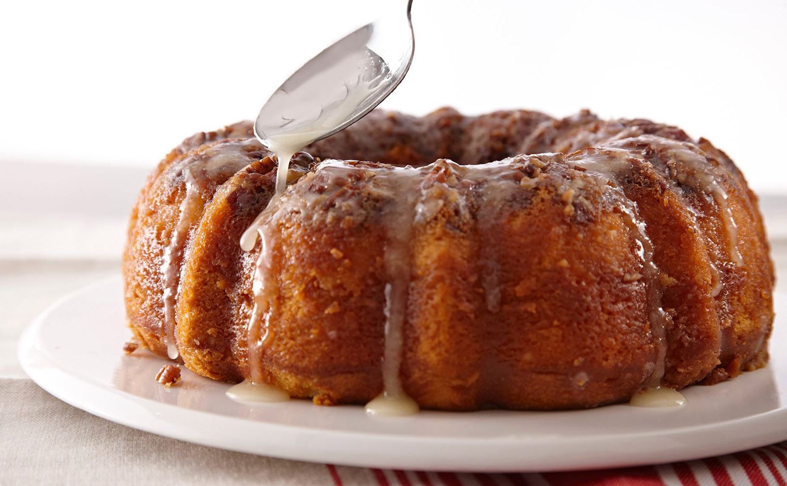 bundt cake on a white plate