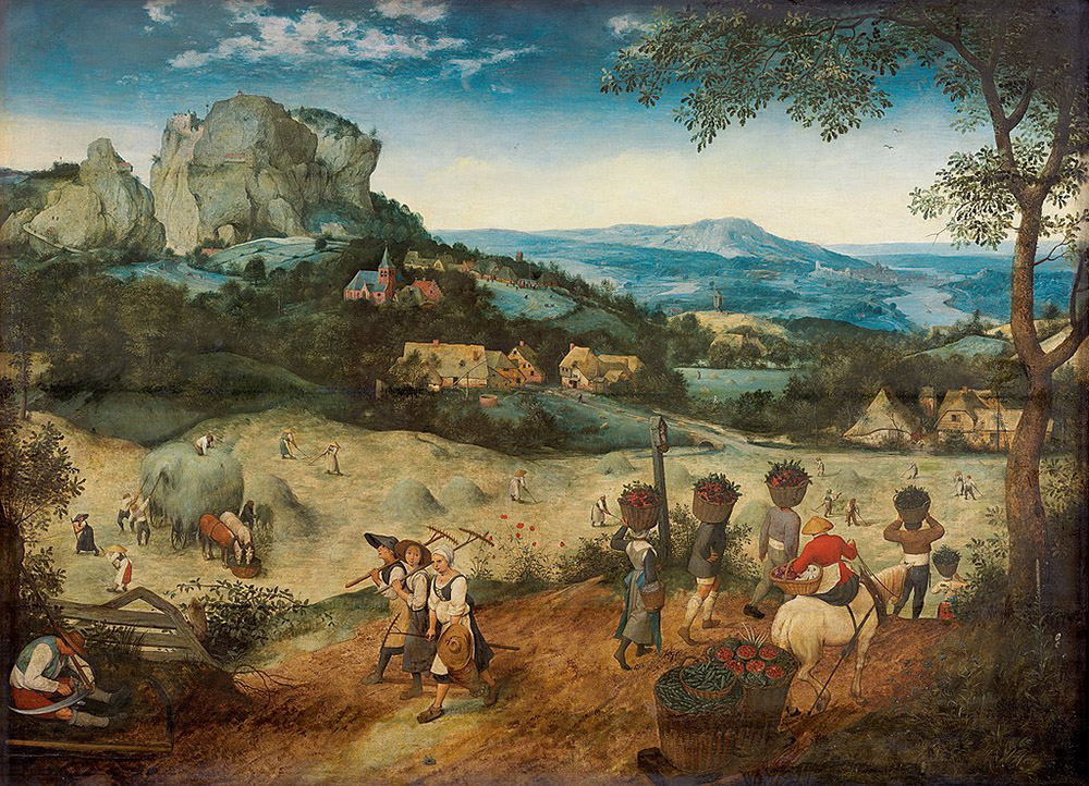  painting of peasants in the field by pieter bruegel