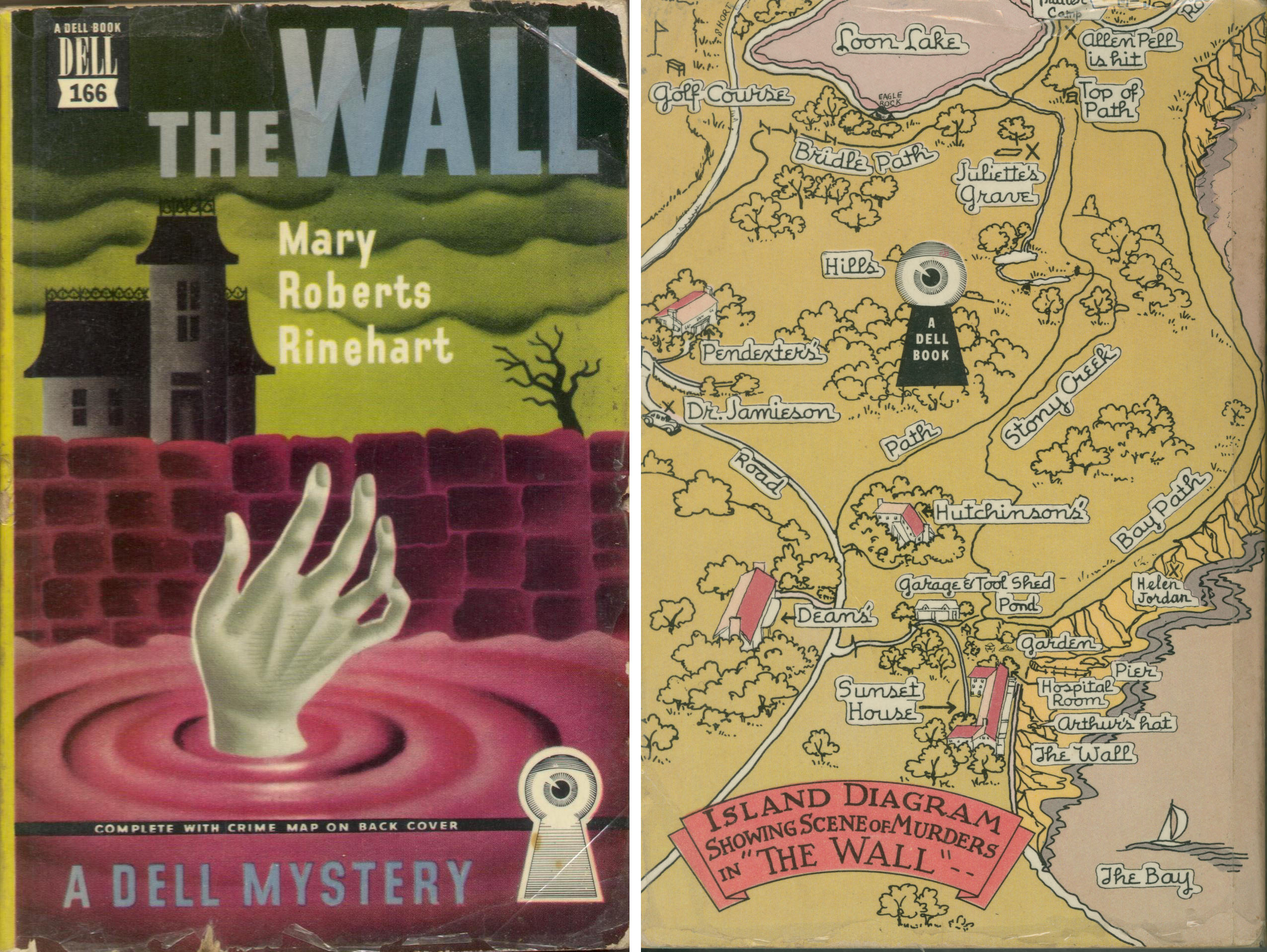 vintage paperback with a map of a country estate on the back cover