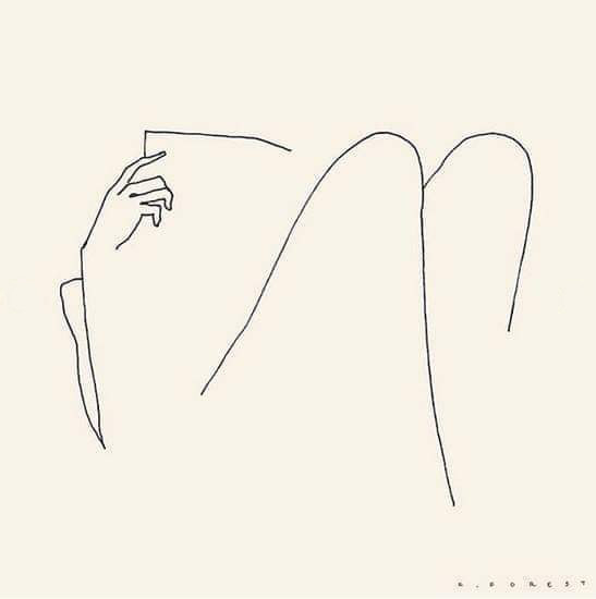 simple line drawing of a person holding and reading a book