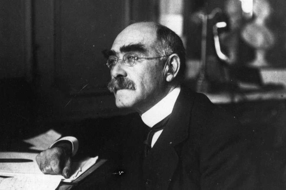 black and white photo of rudyard kipling