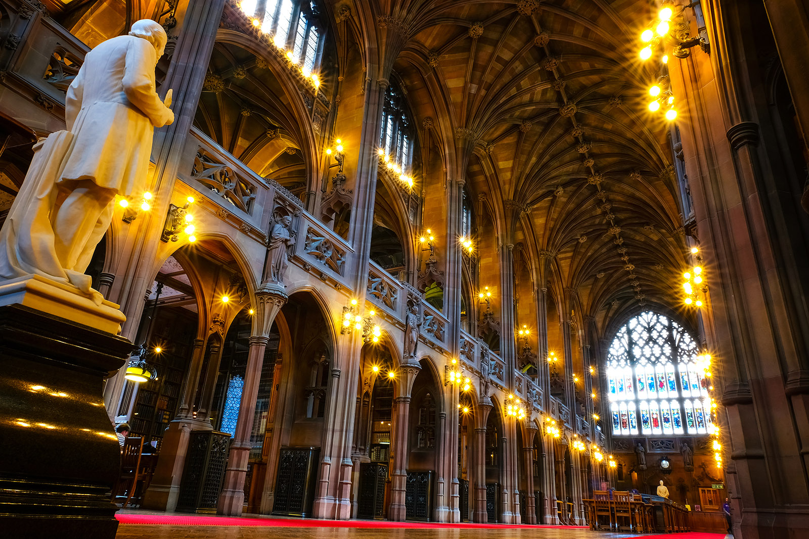 reading room of the john rylands library at the university of manchester in england