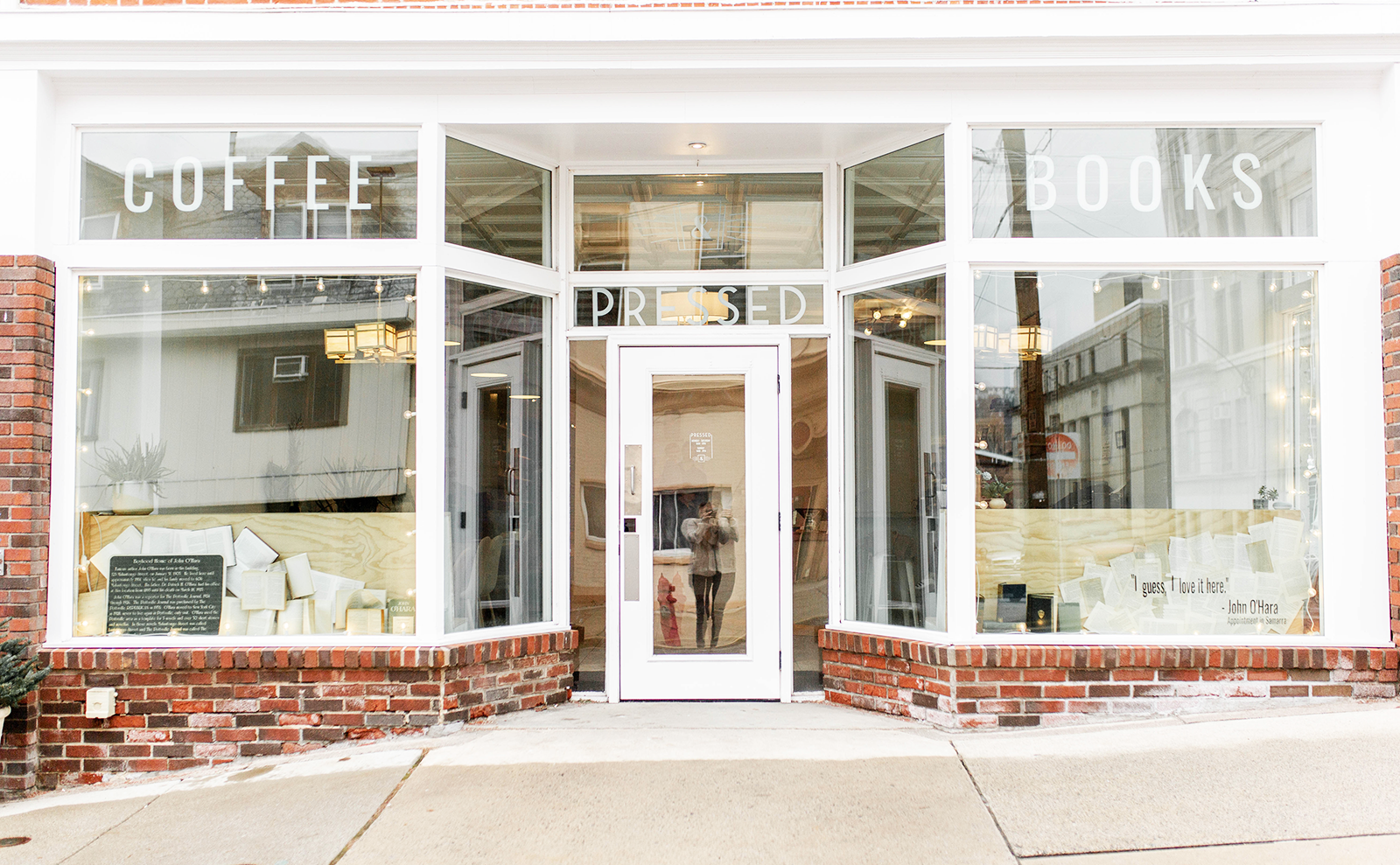 the entrance of pressed coffee and books