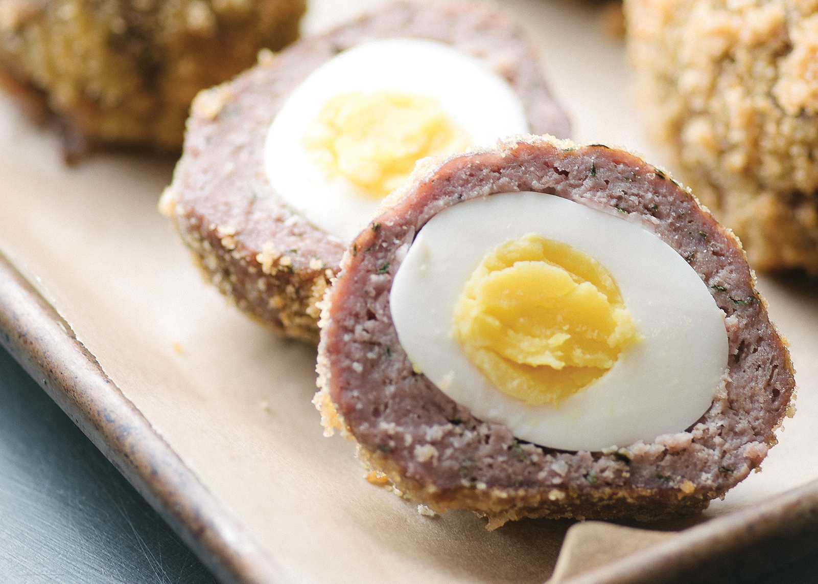 tray of scotch eggs