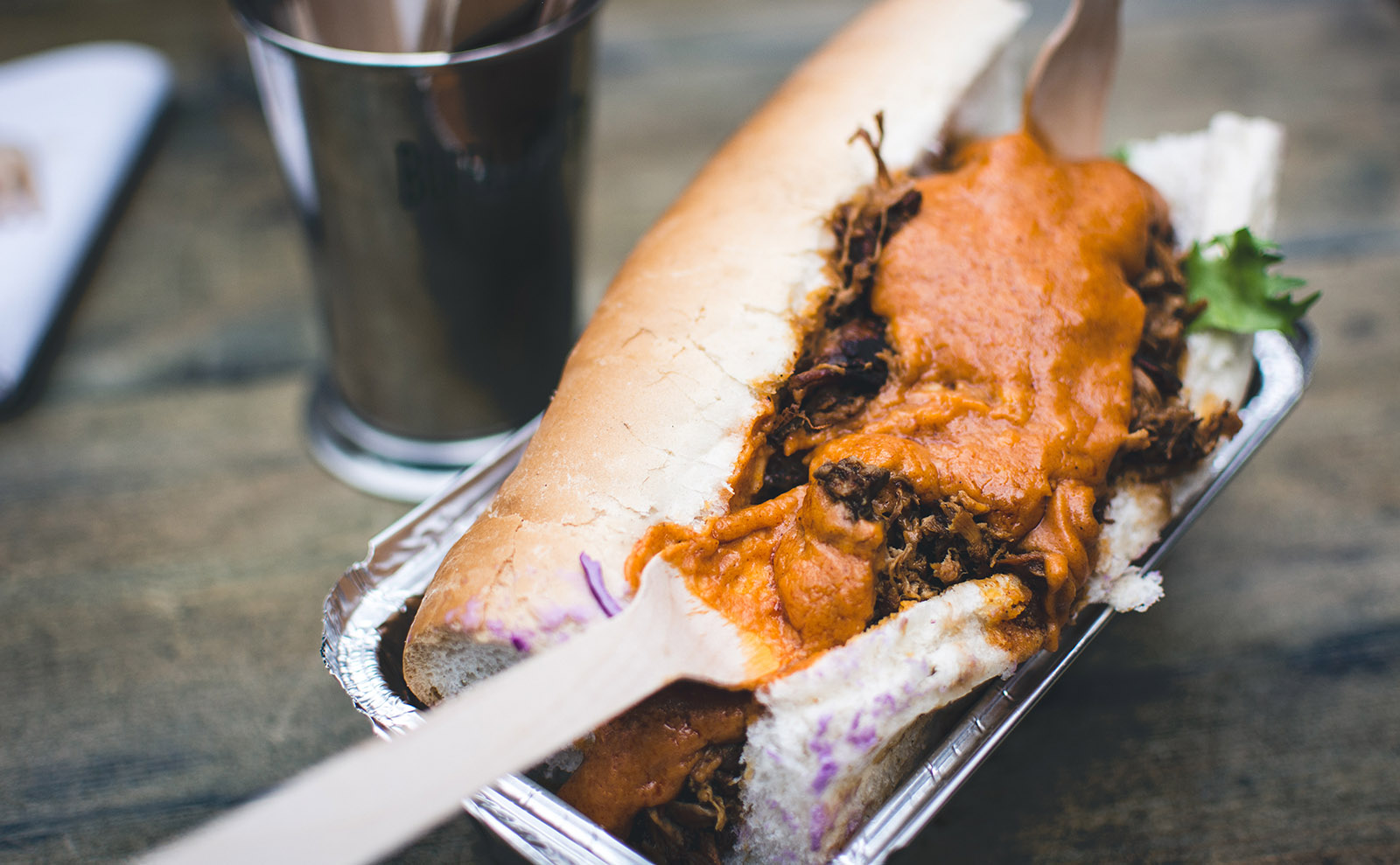 pulled pork sandwich with BBQ Sauce