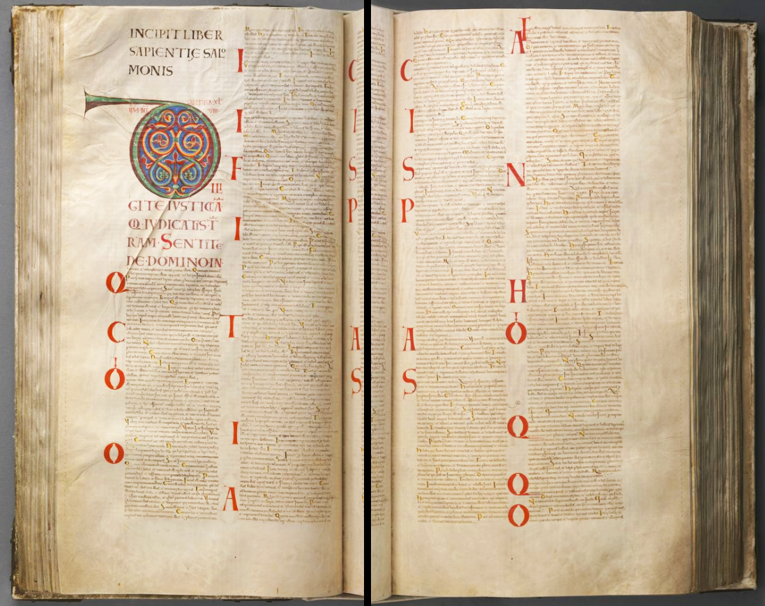 an illuminated page in the codex gigas