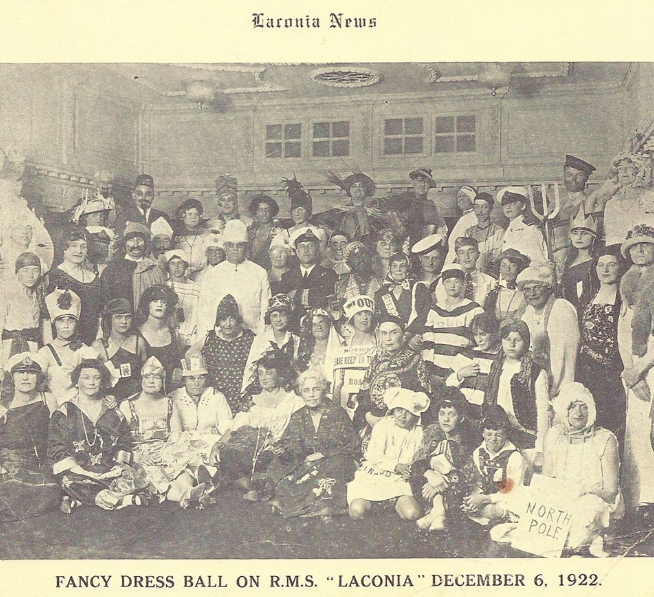 vintage photo of passengers in costume